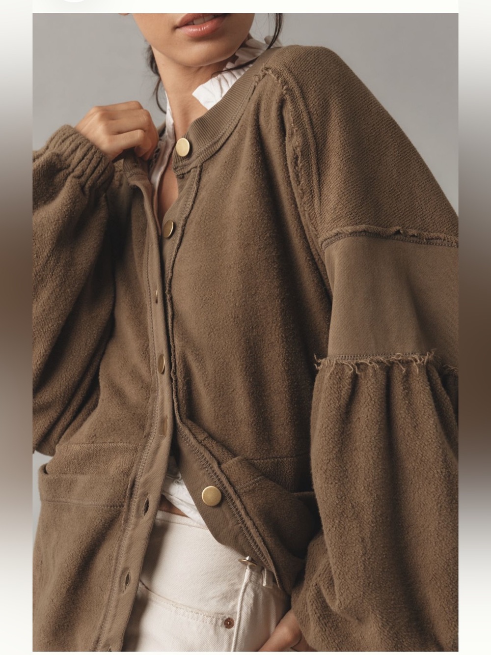 Pilcro Button-Front Shacket - Picture 4 of 9